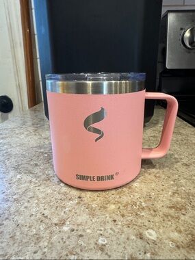 Pink Insulated Travel Mug with Handle